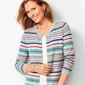 Talbots Zig-Zag Fair Isle Cardigan - Size 2X